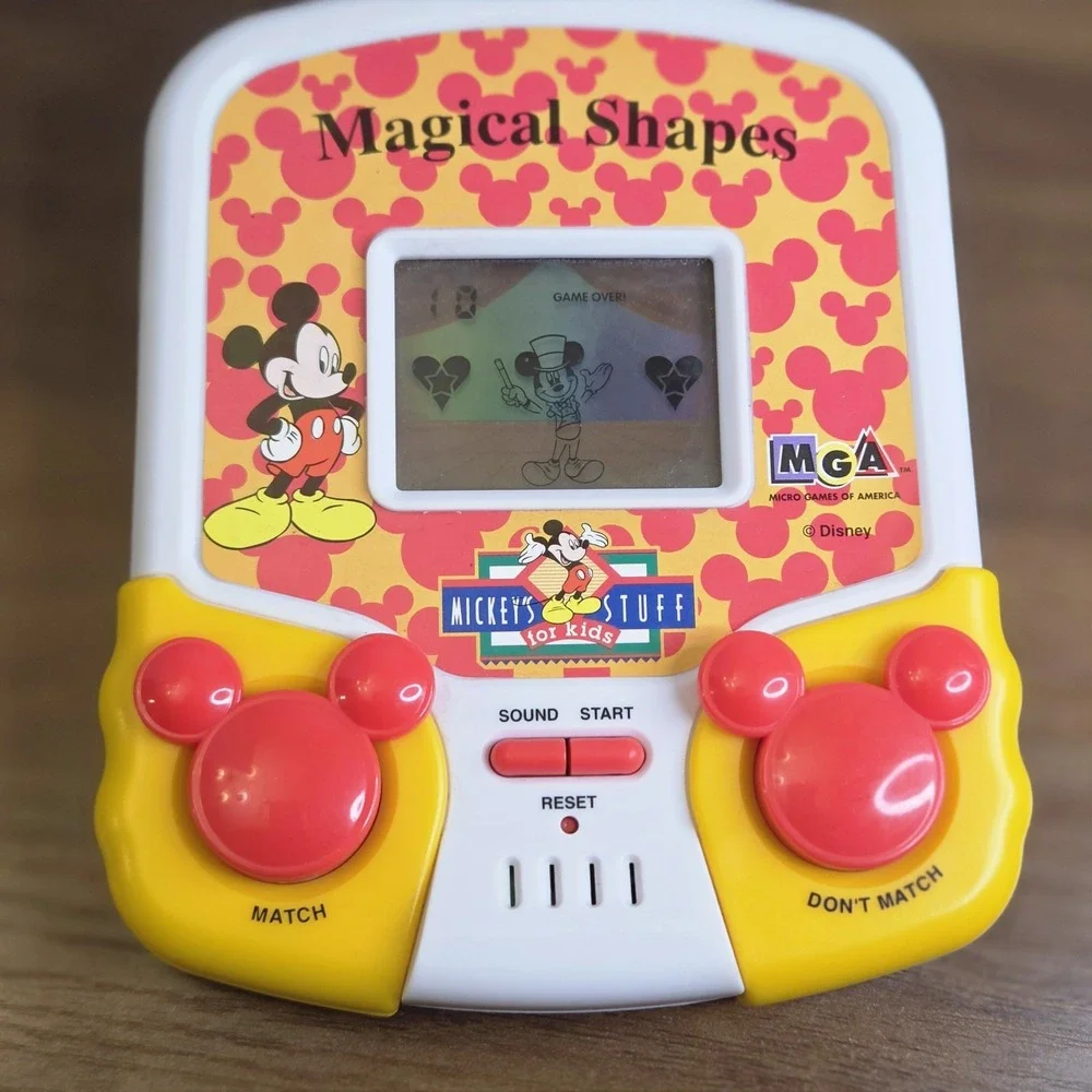 1997 Disney Mickey Mouse Magical Shapes Electronic Handheld Game MGA-Tested